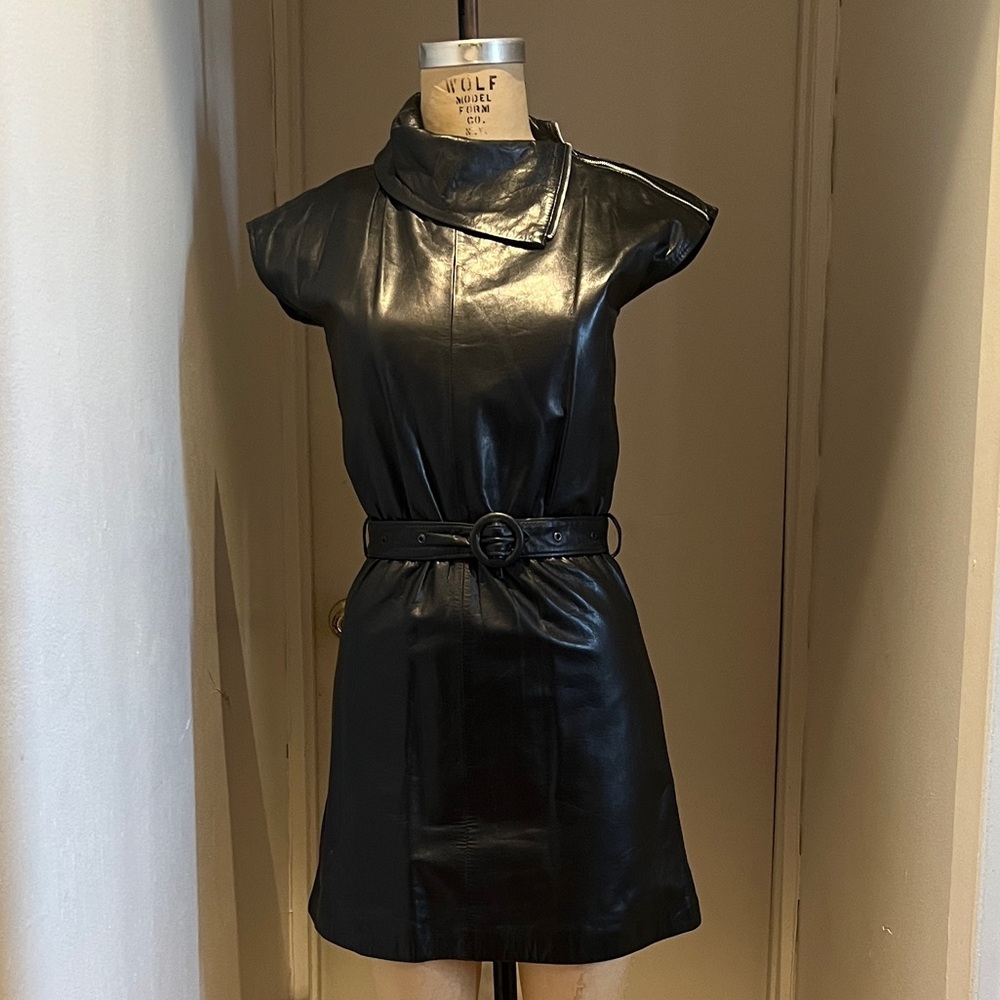 Berman's Black Leather Mini Dress